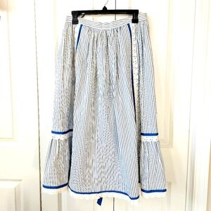 Vintage 70s Blue & White Stripe‎ Skirt *Pockets* Perry Tratchen German Costume